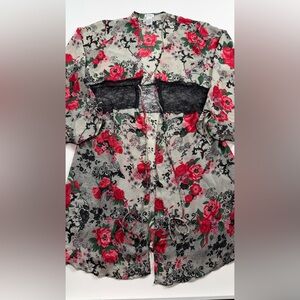 Je T’adore Sheer Floral Lace Kimono Robe • Romantic Boho Cardigan • Festival Top